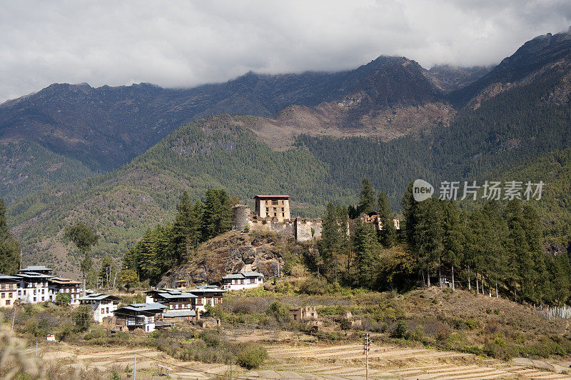 不丹Drukgyal Dzong的风景